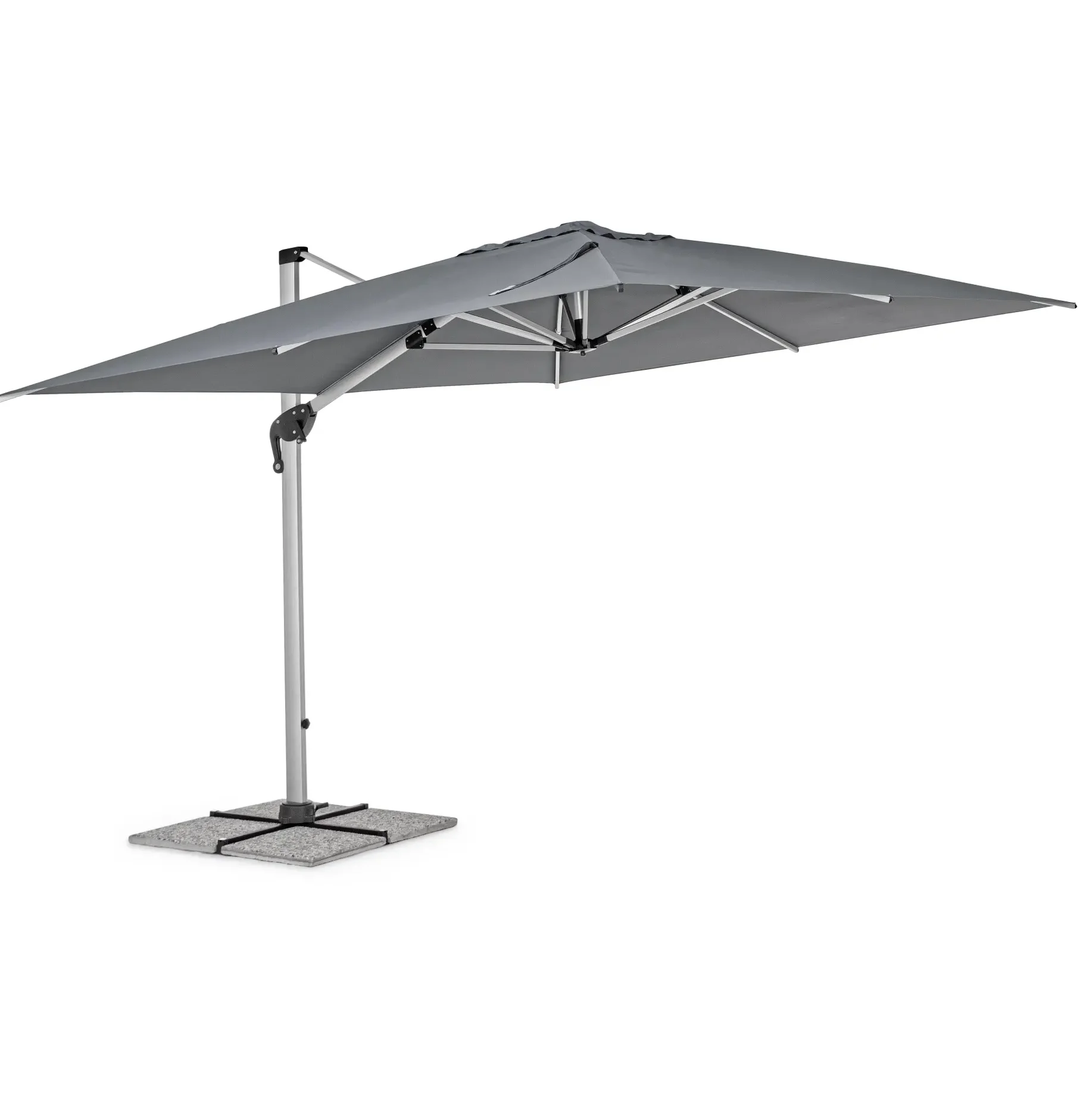 Bolzano Ibis Mocny prostokątny parasol ogrodowy 300×400 szary aluminium