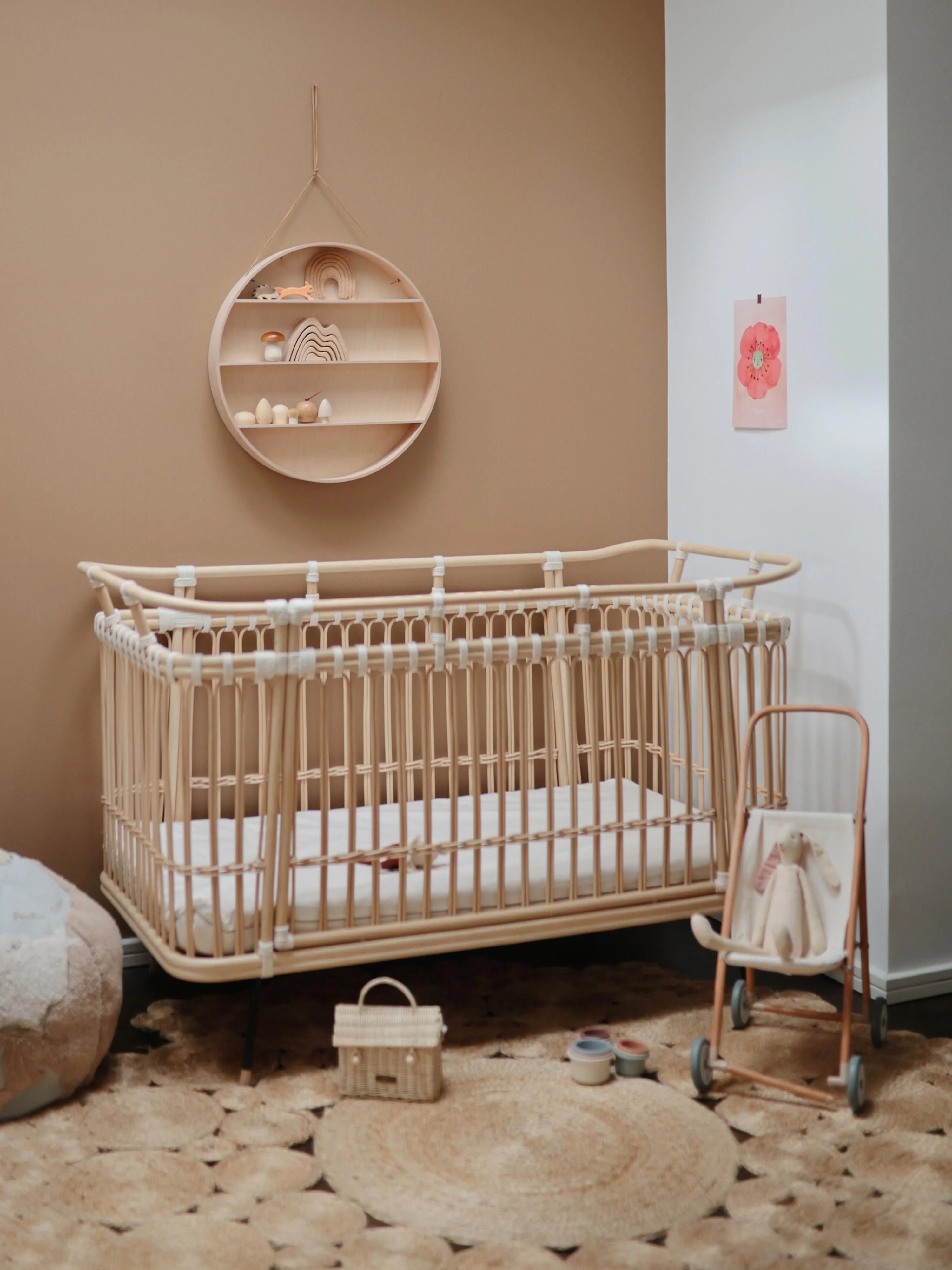 Handgefertigtes Babybett Paul aus Rattan