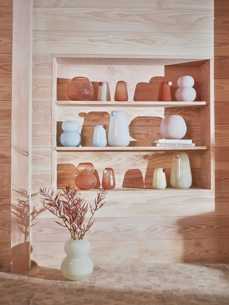 LASI - Vase bleu en verre Ø19,5xH23cm