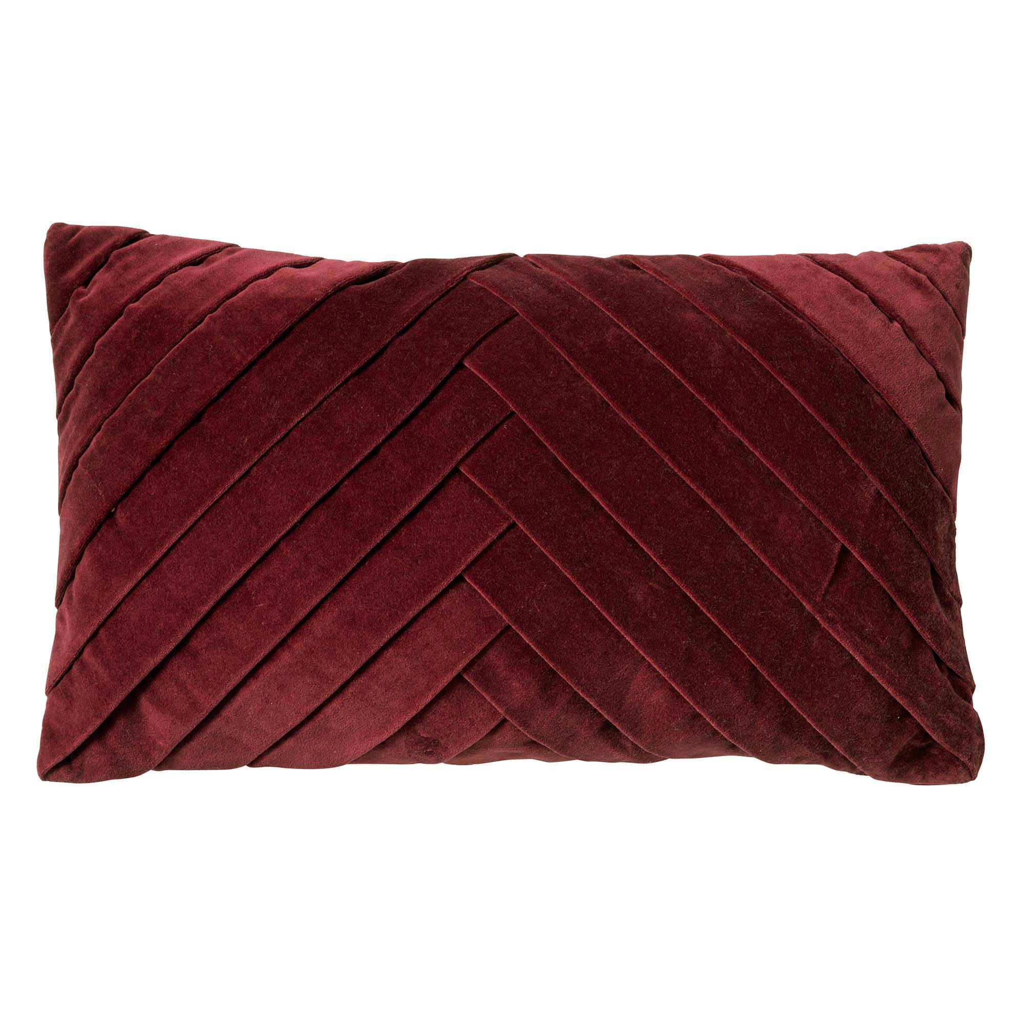 FEMM - Coussin - rouge en velours 30x50 cm uni