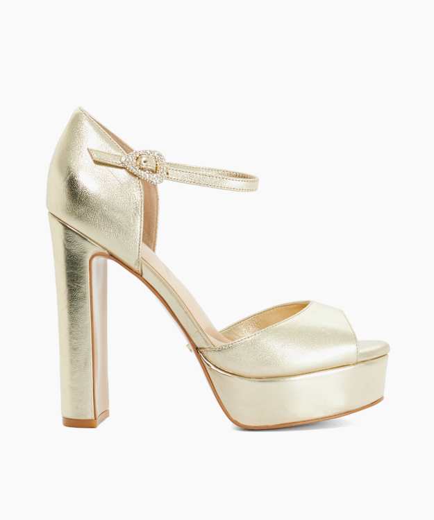 Myans Gold - Block-Heel Platform Sandals