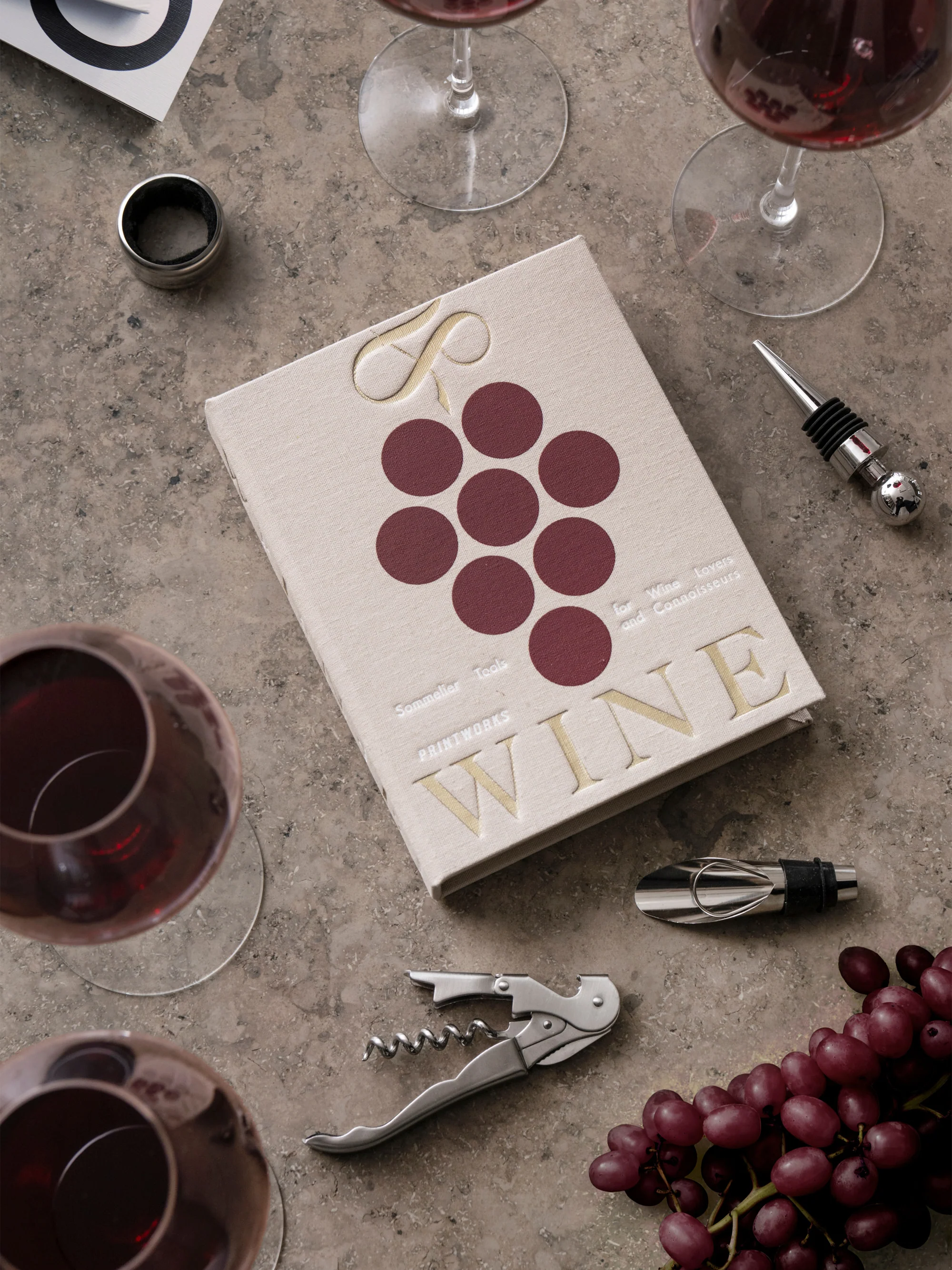 Wein-Zubehör The Essentials mit Buch-Box, 4er-Set