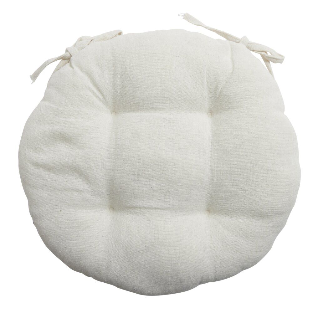 Galette de chaise ronde Ø38cm blanc écru