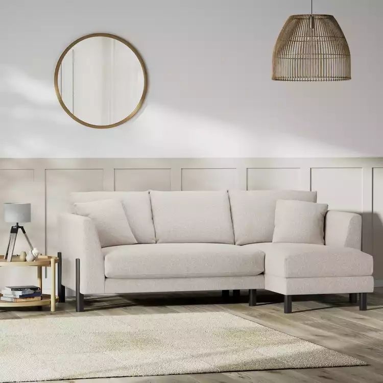 Habitat Aston Right Hand Corner Sofa - Natural - Black Leg