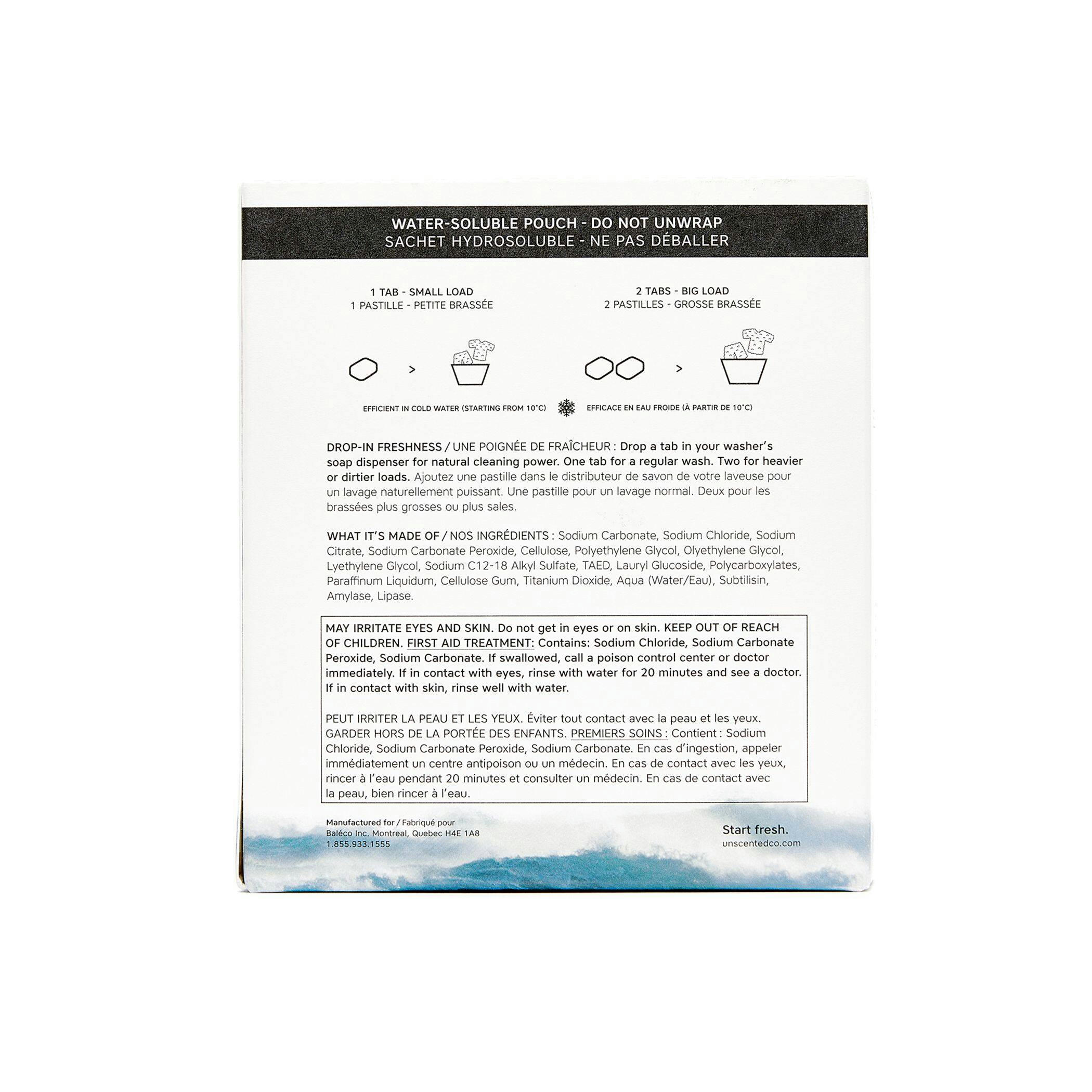 The Unscented Company Plastic-Free Laundry Detergent Pacs, Unscented, 35-pk