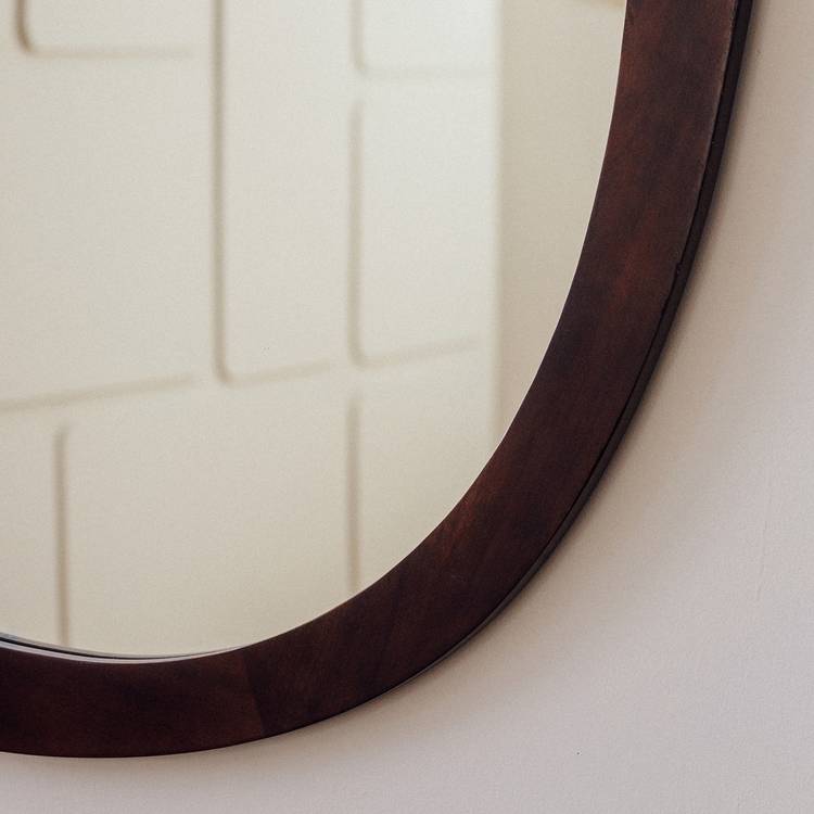 Habitat Mango Wood Irregular Wall Mirror - 120x100cm