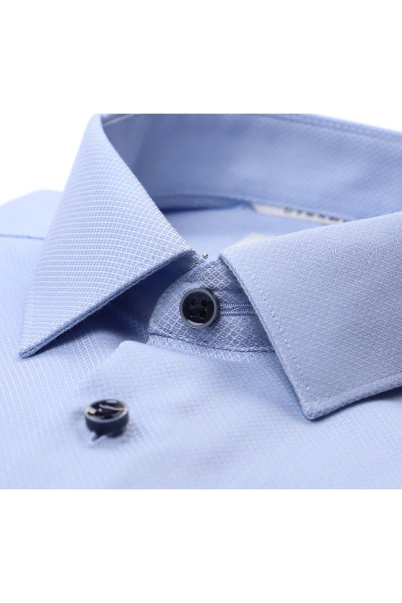 ETERNA Super Slim Dynamic Cotton Hemd mittelblau, Strukturiert