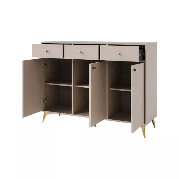 Komoda z szufladami do salonu Sakai 1 3F 3S T827 Beżowy
