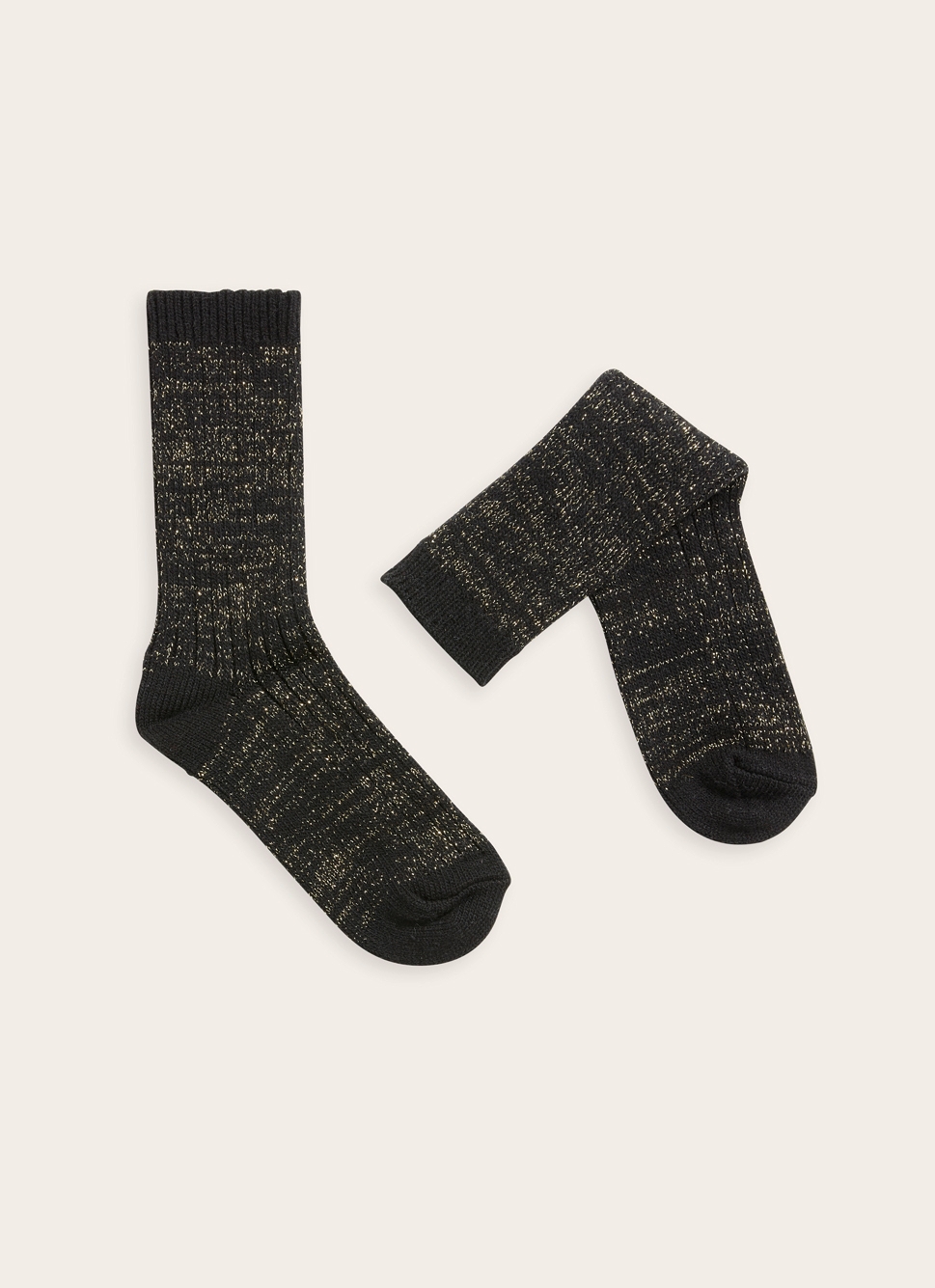 CHAUSSETTE UNIE HÉLÉNANOIR/DORE