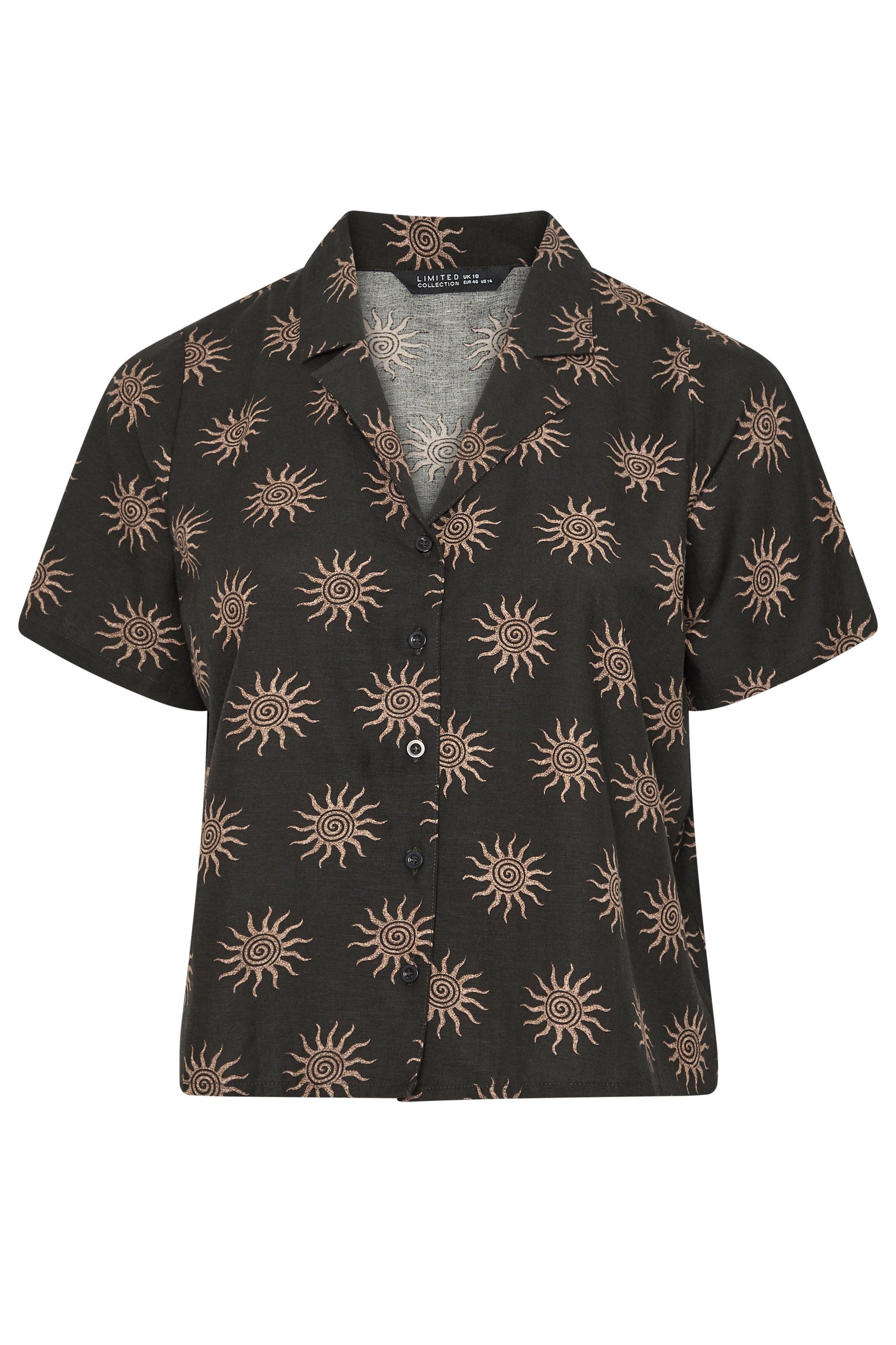 Yours Printed Linen Boxy Shirt
