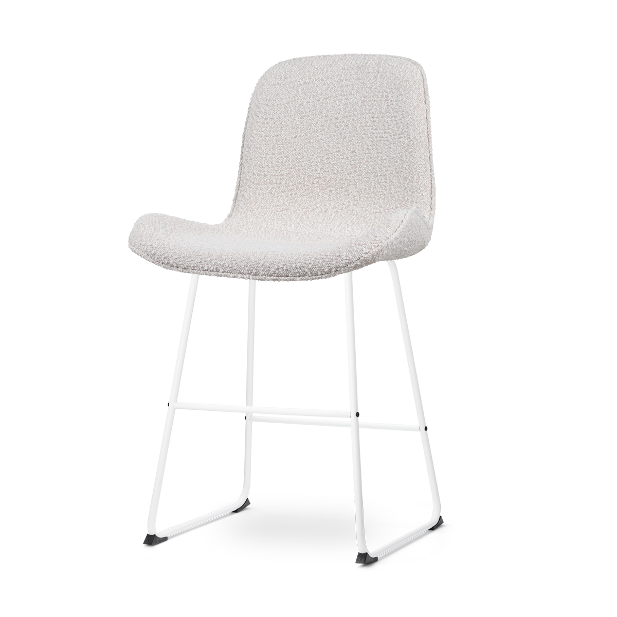 Nolon Nino-Fé Barkruk Bouclé Beige - Wit Onderstel - 65 cm