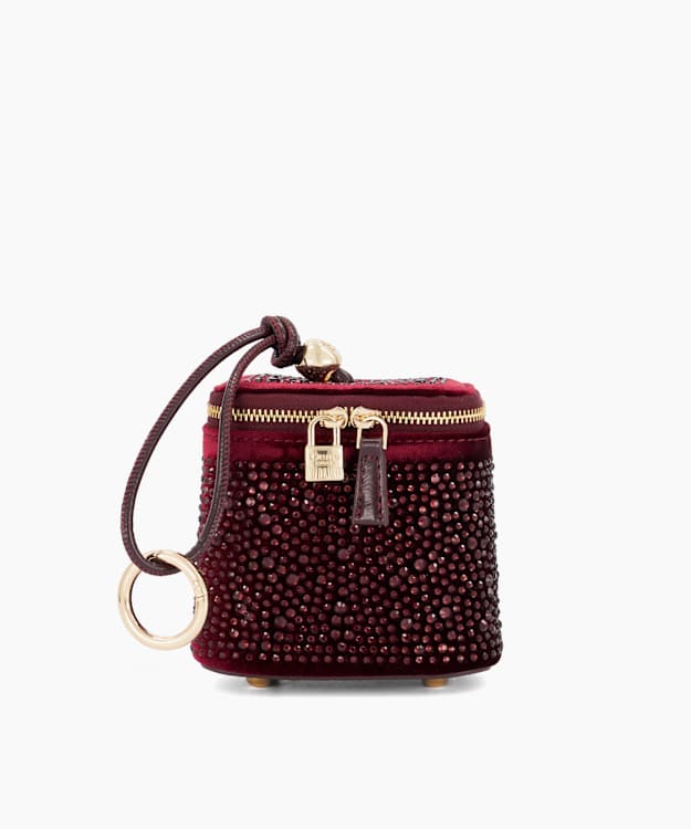 Surround Burgundy - Crystal-Embellished Vanity Bag
