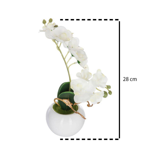 Sztuczny storczyk w donicy, 25 cm