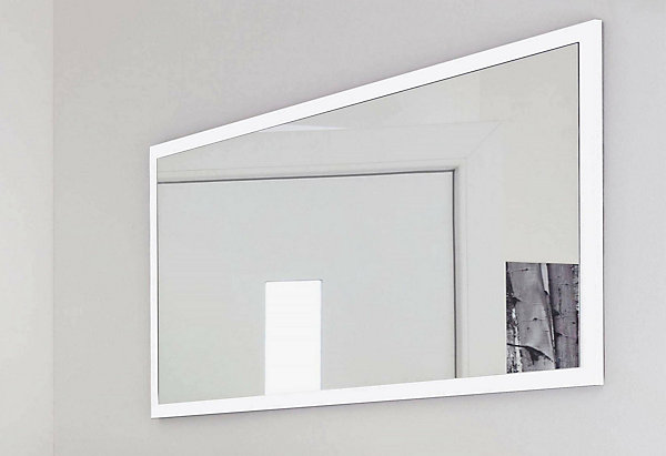 Miroir Adelchi, Miroir de salle de bain, 100% Made in Italy, 120x2h60 cm, Blanc brillant