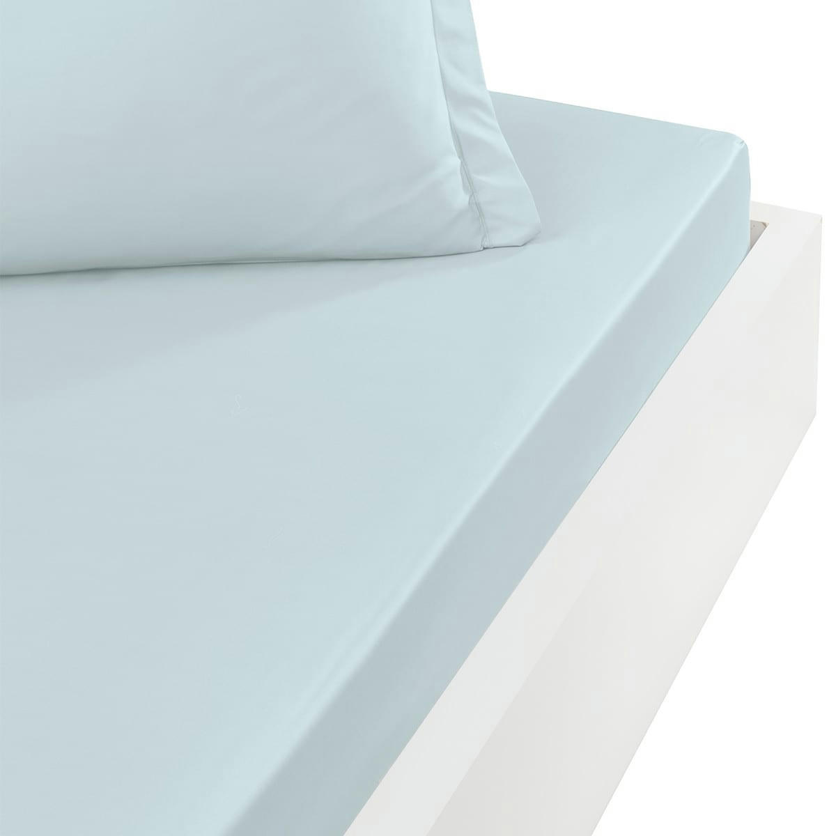 SOFT PERCALE - Drap housse en percale de coton Nuage 120x190 cm
