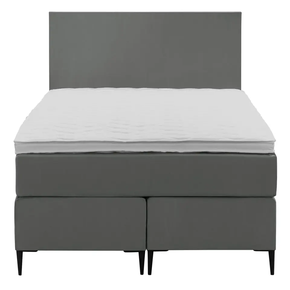 Boxspring Liv egaal - grijs - 120x200 cm - slanke poot