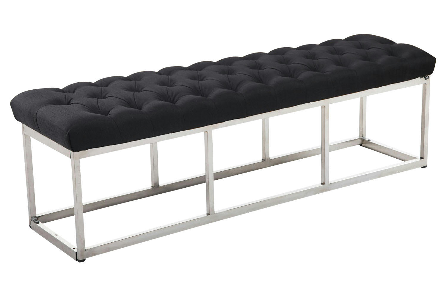 AMUN - Banquette avec pieds en métal assise en tissu Noir