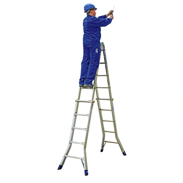 Teleskopleiter »STABILO«, 20 Sprossen, Aluminium