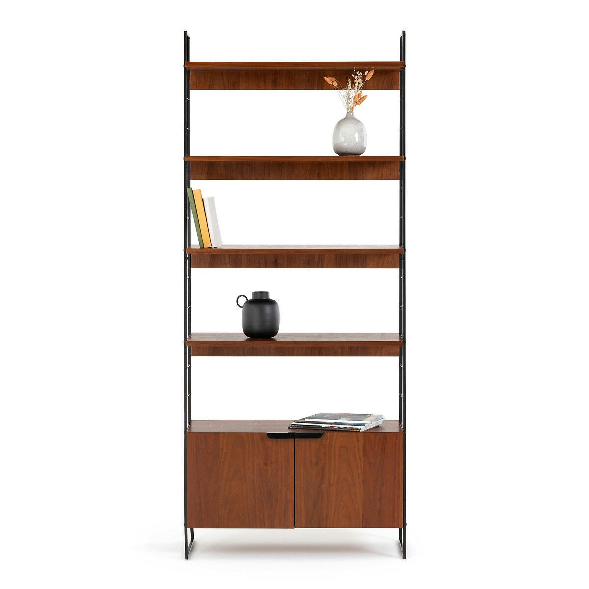 Étagère acier et noyer vintage, H190 cm, Watford