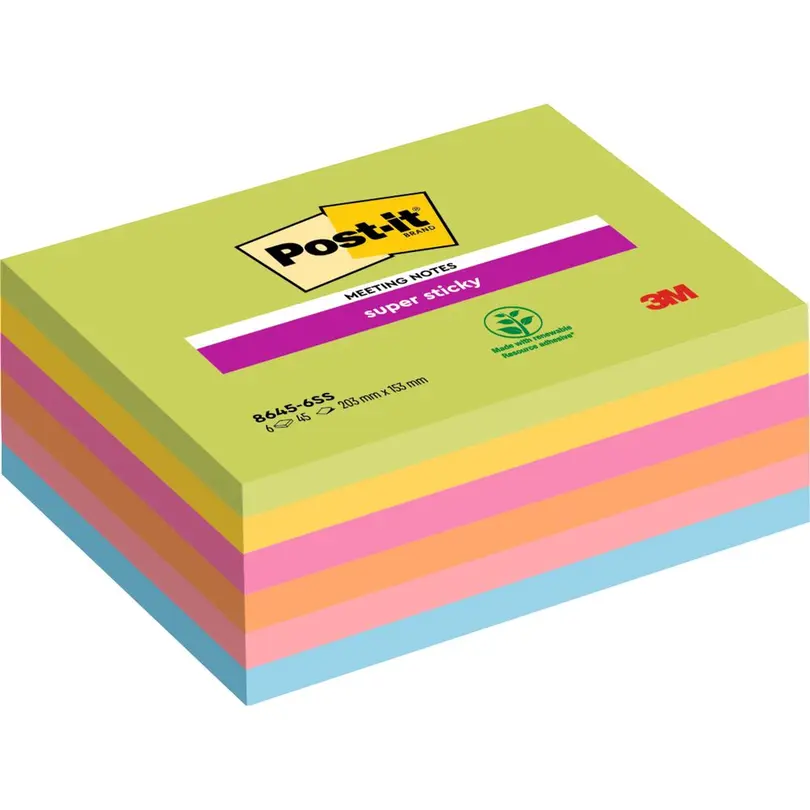 Haftnotiz 6er-Set Super Sticky
