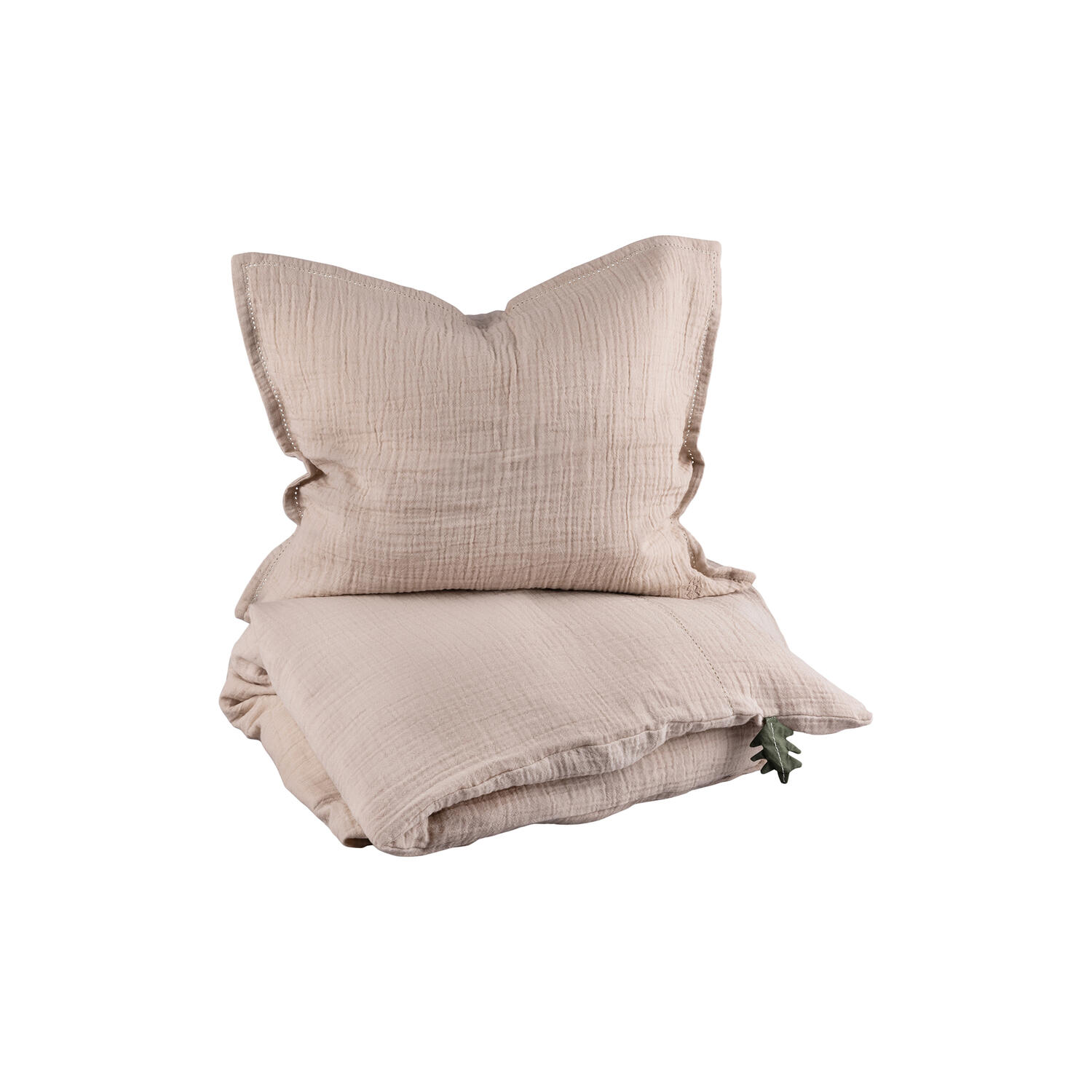 2-delt musselin babysengetøj, seabreeze beige