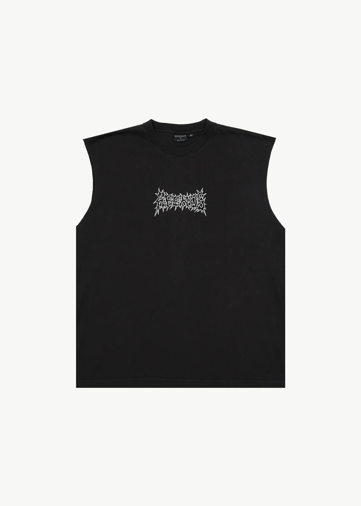 AFENDS Mens Mental - Sleeveless Tee - Stone Black