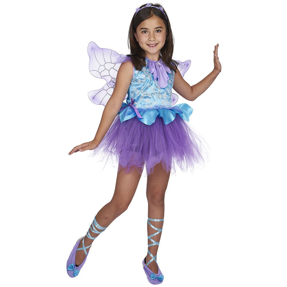 Déguisement enfant Fée bleu et violet 7/10 ans