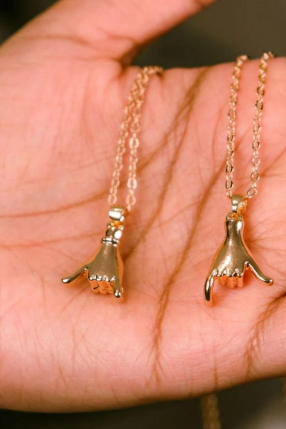 The Colourful Aura Pinky Promise Hand Pendant Long Distance Relationship Couple Charm Necklace