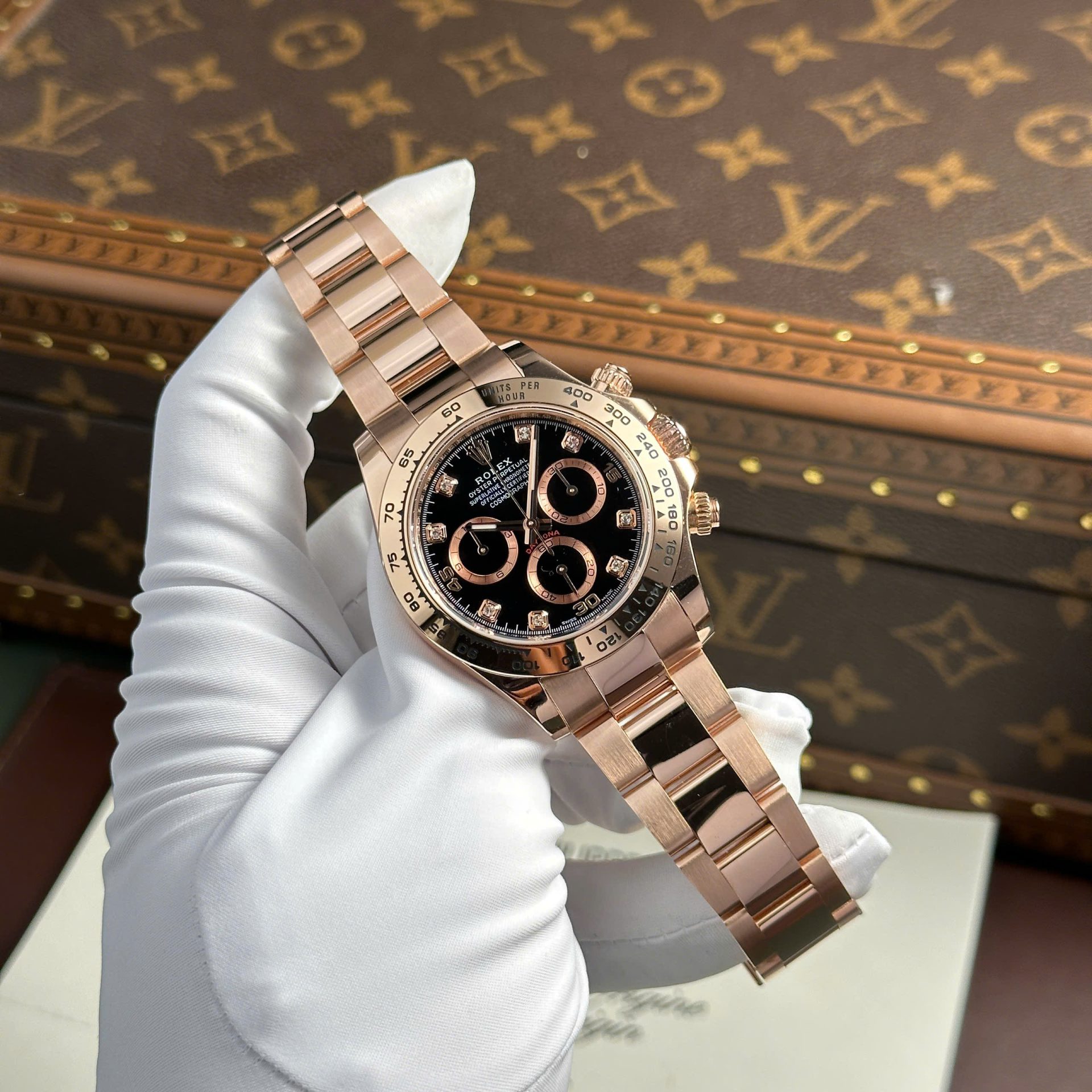 Rolex Daytona RG Plated Black Dial 40mm Oyster Super Clone