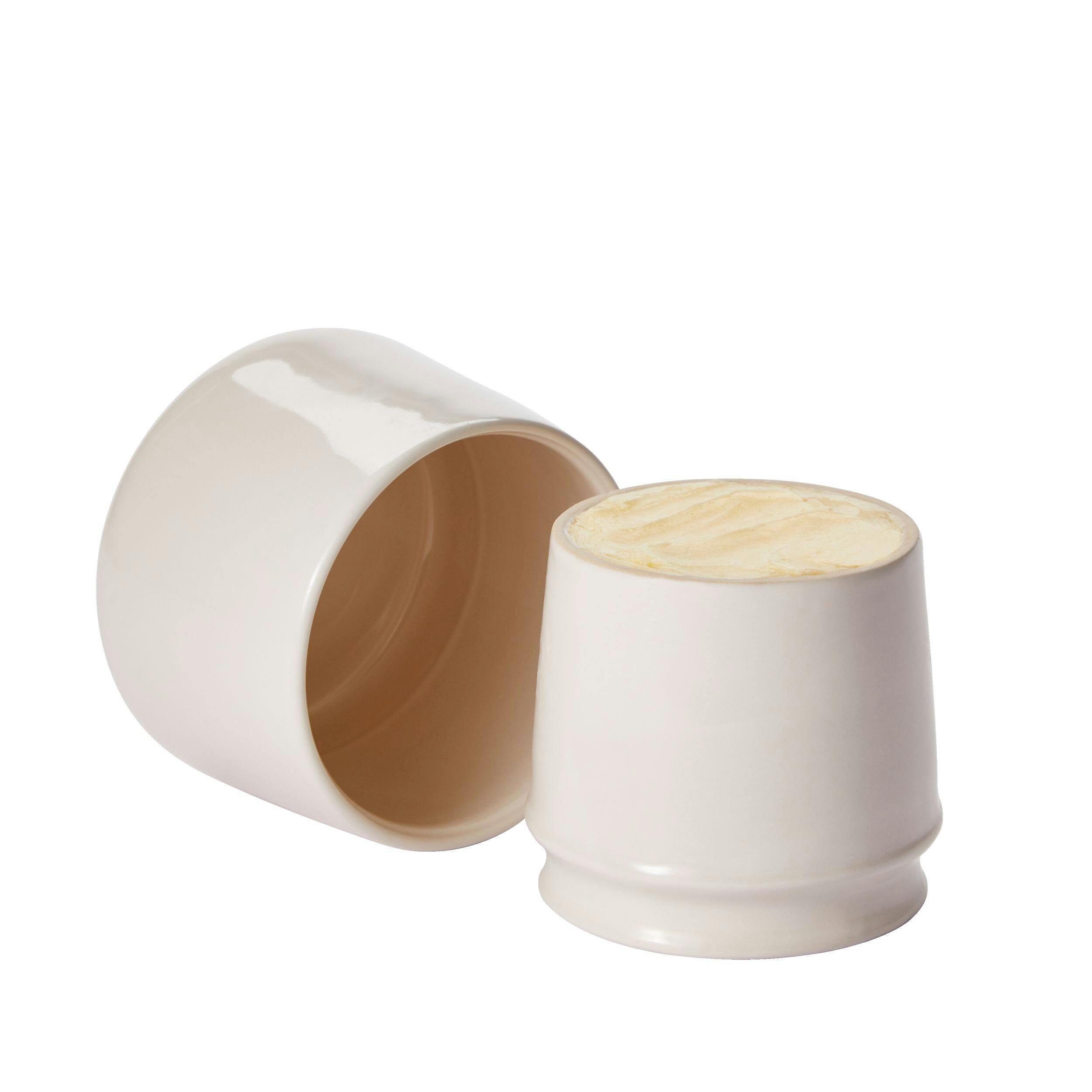 PADERNO Professional Ceramic French Butter Keeper Dish, Dishwasher Safe, Holds One 1/4-lb Stick of Butter