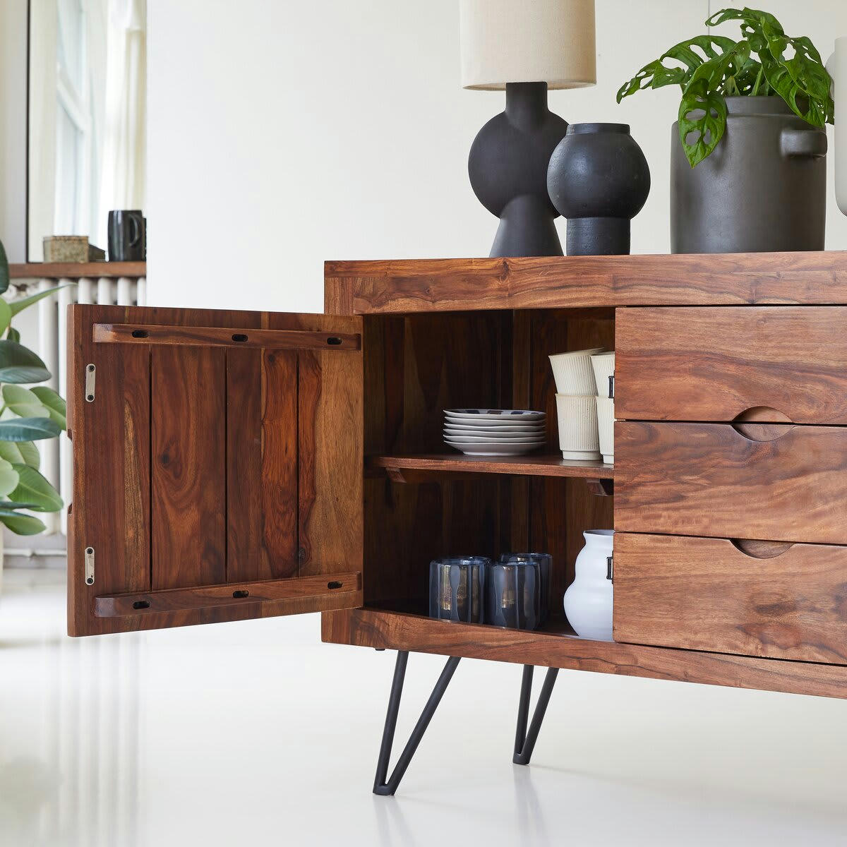 BONNIE - Buffet en palissandre massif 150 cm