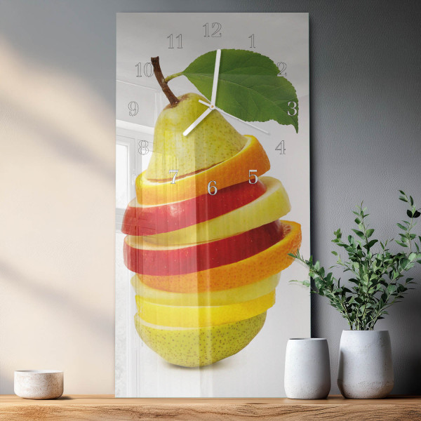 Zegar płynący 30x60 Owoc dekoracyjny na ścianę