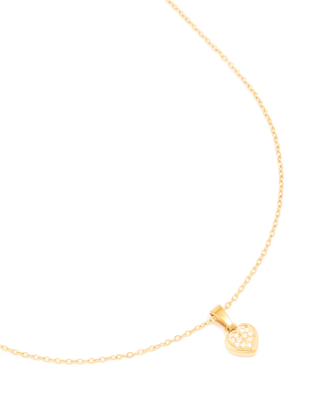 Waterproof Gold Plated Stainless Steel Diamante Mini Pavé Heart Earrings