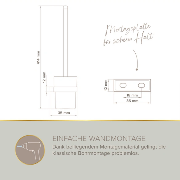 Toilettenbürstenhalter »AURA«, Chrom, Montageart: Kleben oder Bohren