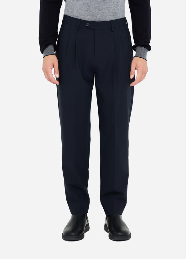 Pantaloni in lana con pinces