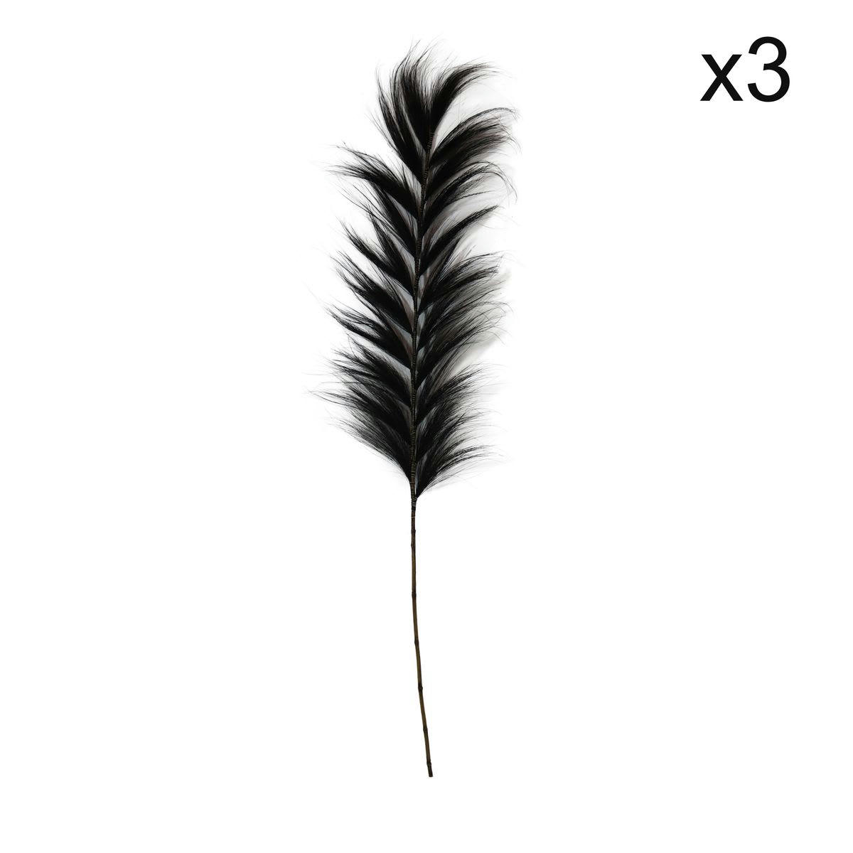KOH RANG - Set de 3 décorations en fibres végétales noires h200-220 cm