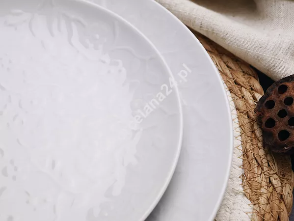 Komplet talerzy na 6 osób (18 el) Lubiana - Hanami Klasyczna Biel