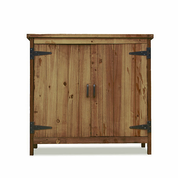Meuble de jardin Debby Frankystar cedre 2 etageres plateau galvanise