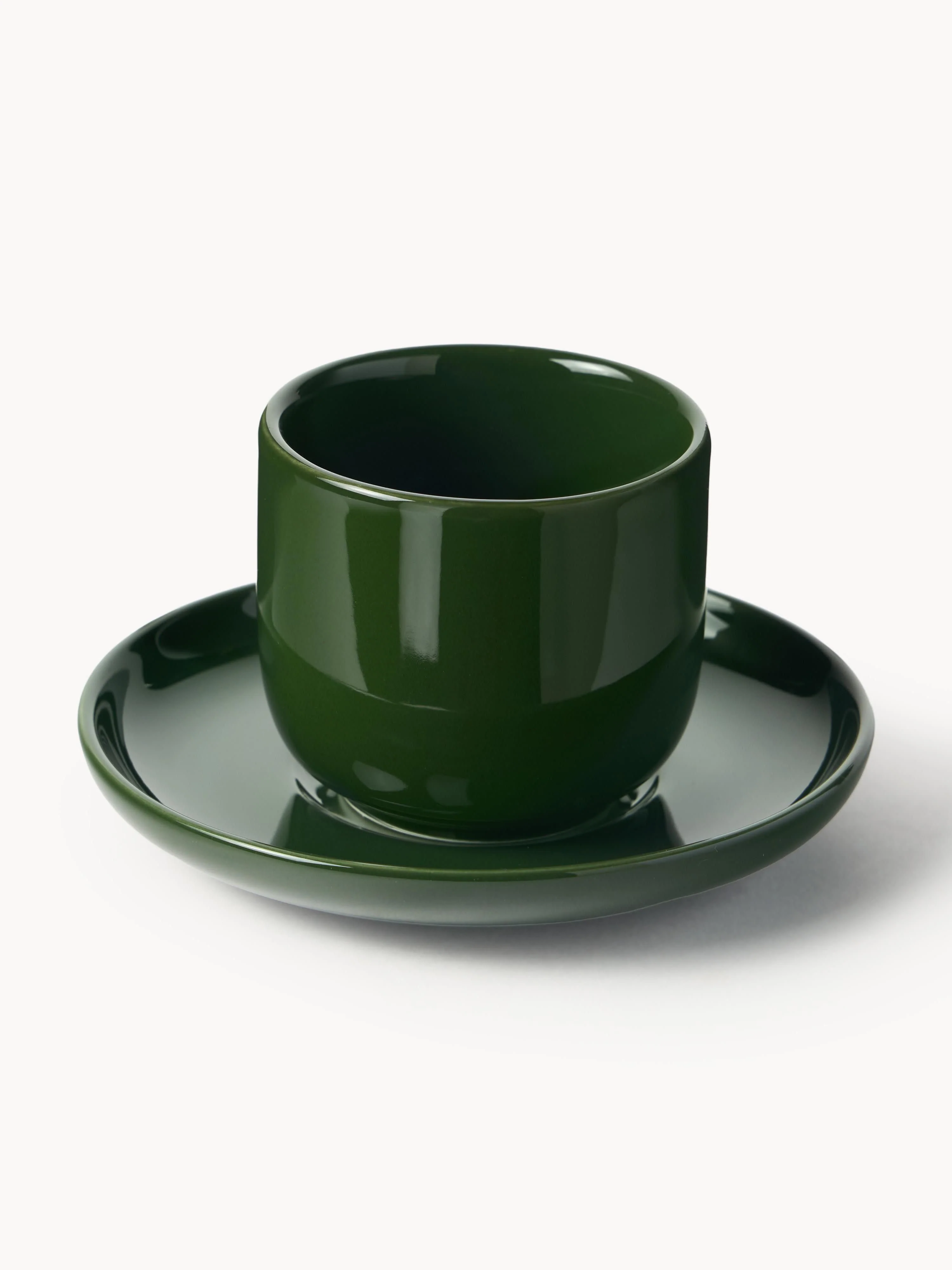 Porzellan-Espressobecher Nessa mit Untertassen, 4er-Set