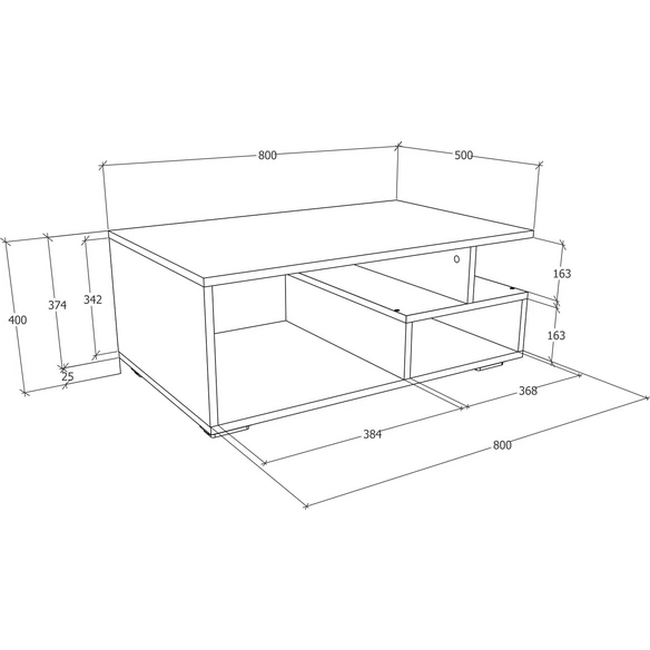 Couchtisch »Sulas«, BxHxL: 80 x 40 x 50 cm