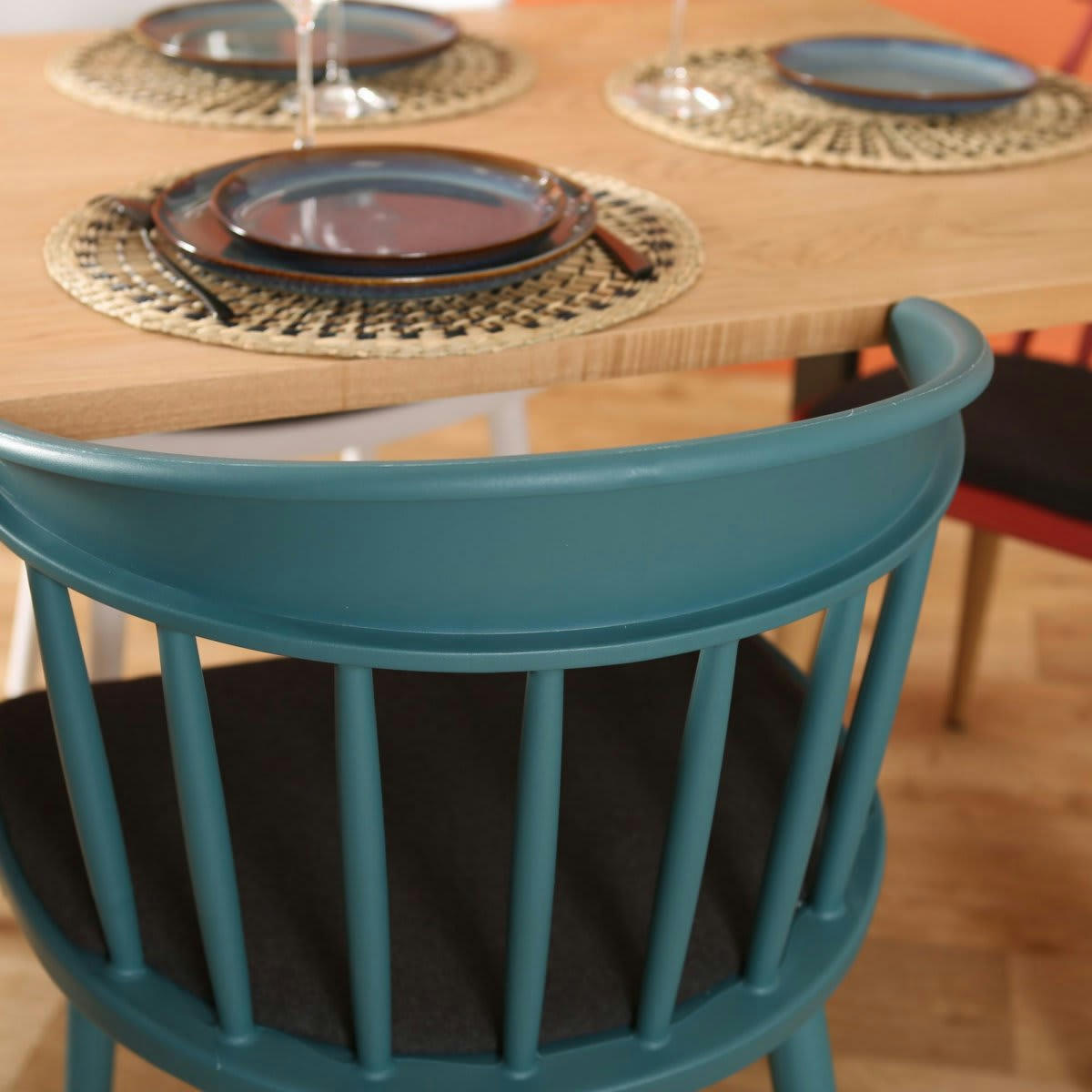 DINGONO - Chaise de salle à manger néo rétro bleu