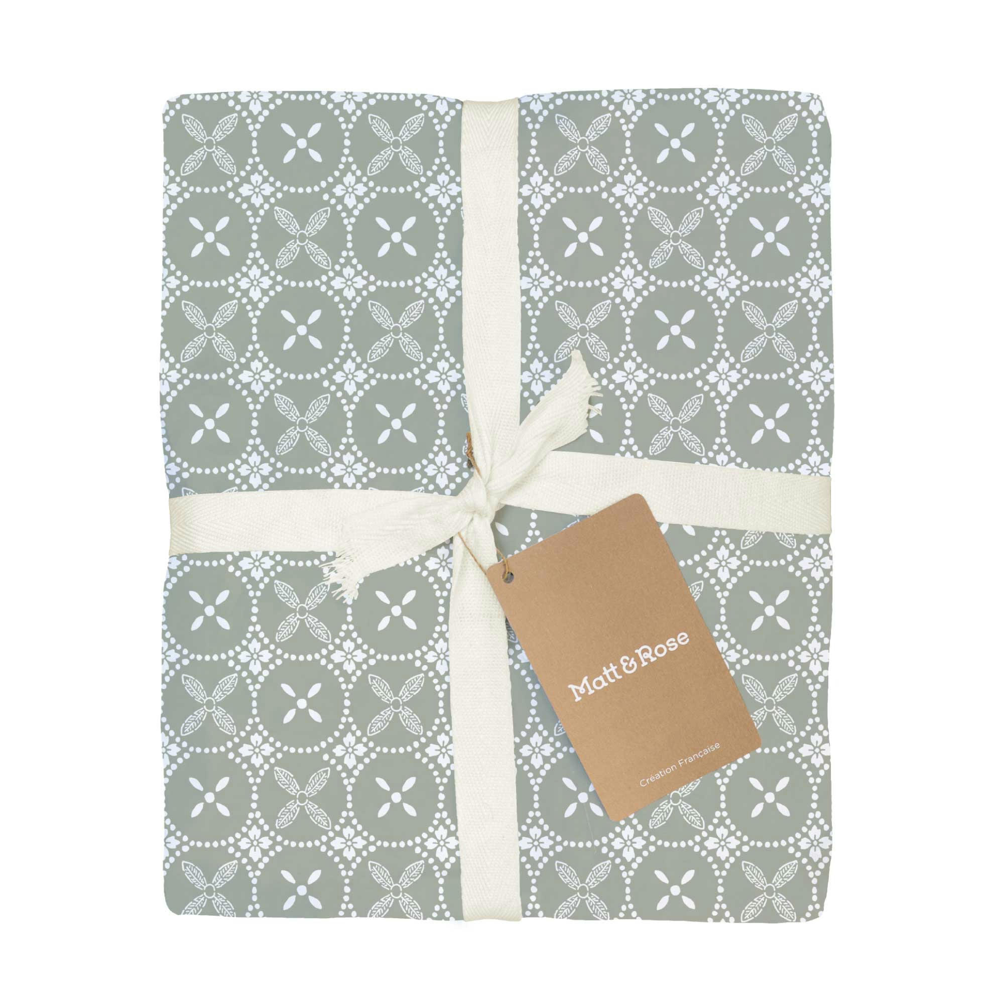 TENDANCE CÉRAMIQUE - Parure de lit imprimée en coton Kaki 240x220+2x65x65cm