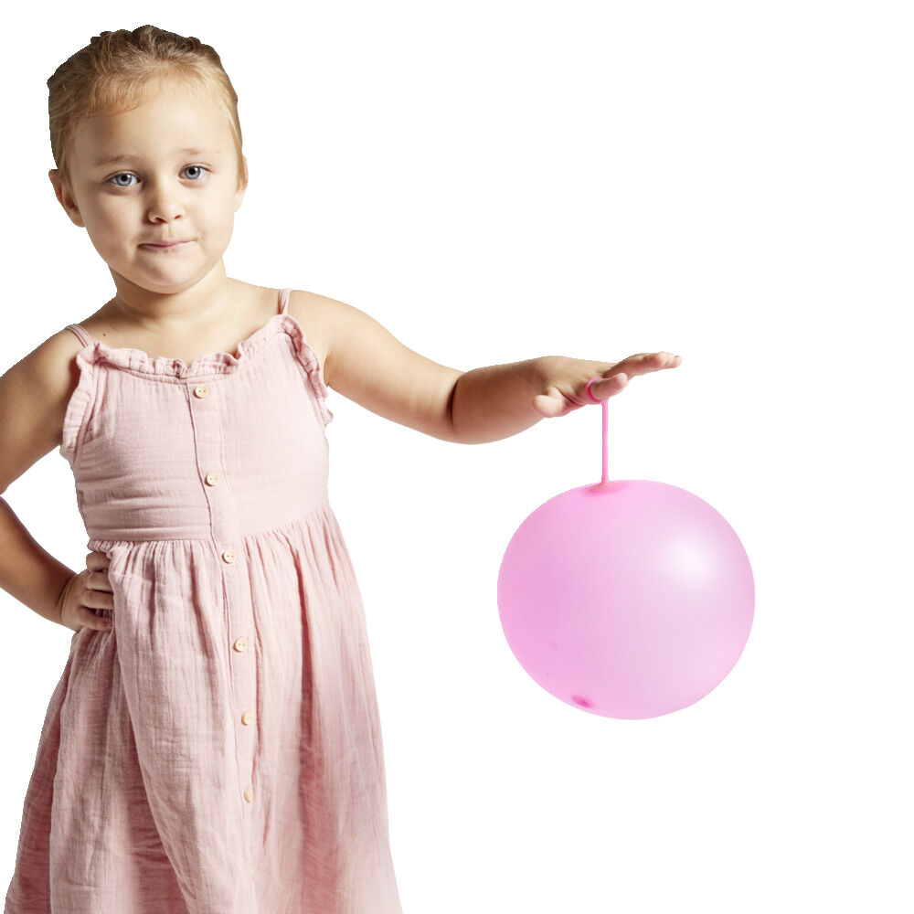 Balle bulle gonflable extensible rose Ø9xH6,5cm