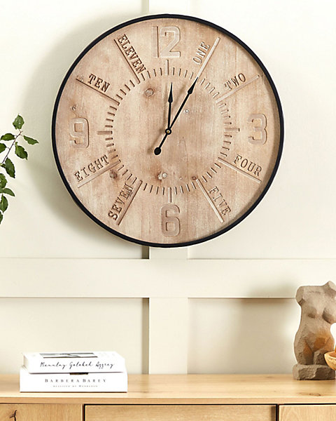 Horloge murale DOLE 60 cm Marron clair