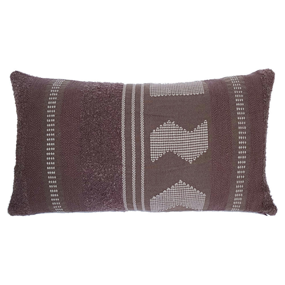 VUE SUR LA MER - Coussin marron artisanal rectangle 35x60