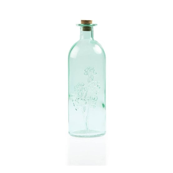 Green Floral Glass Bottle 500ml