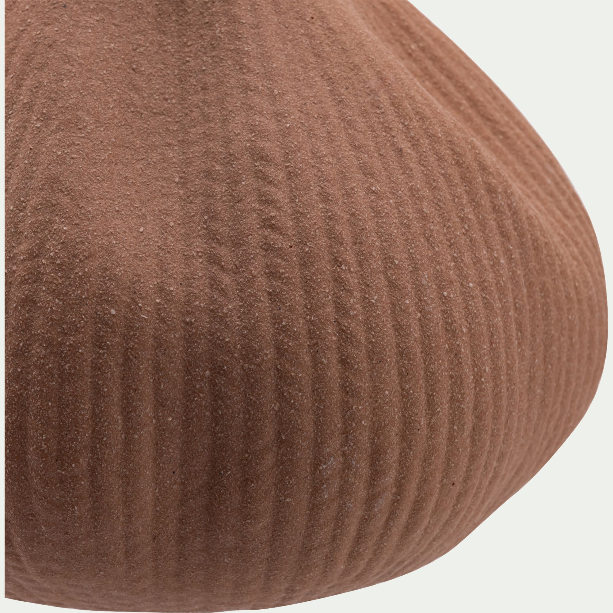 TILANE - Vase boule en grès H19,5cm - beige