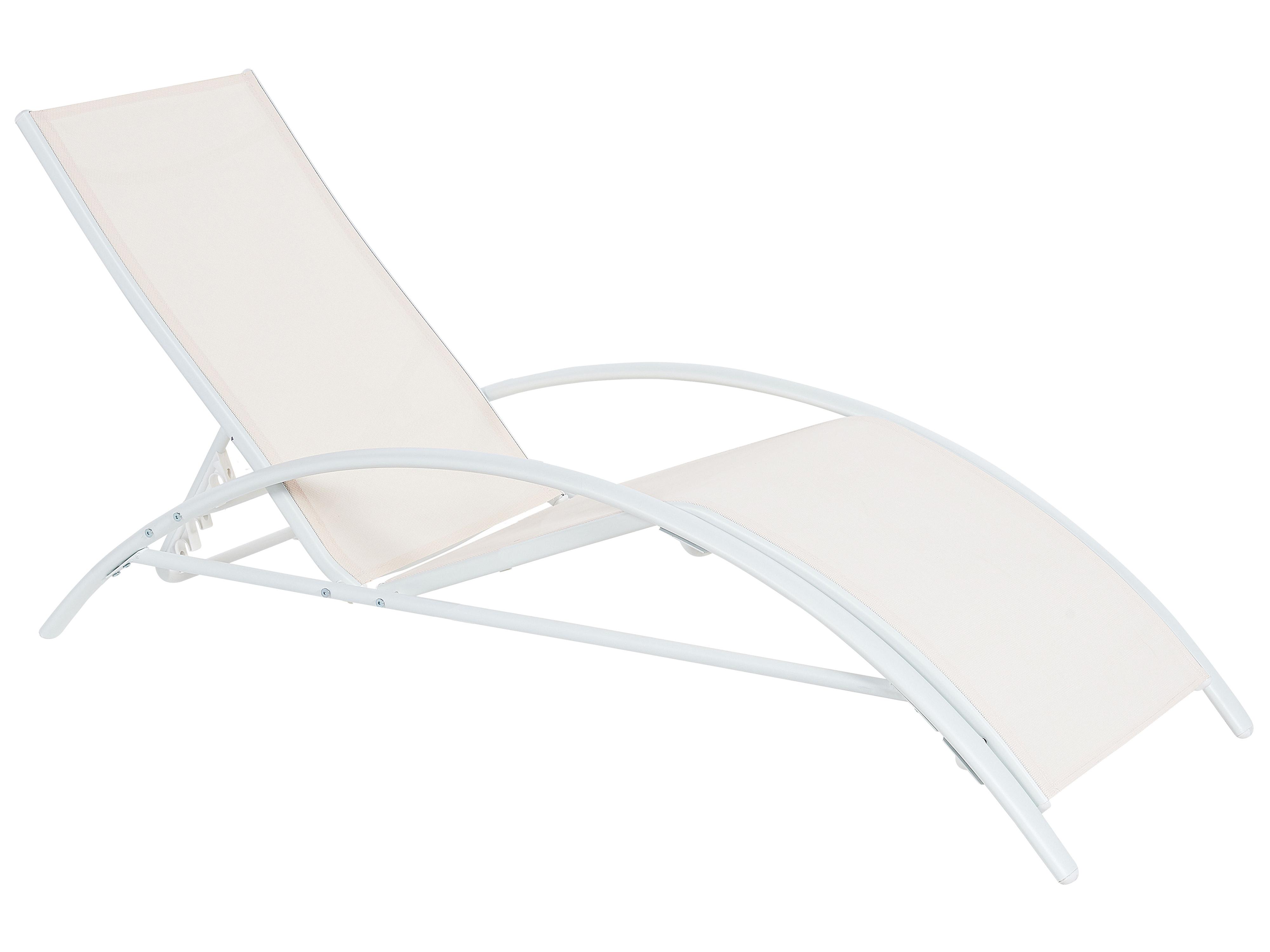 Sun Lounger GAETA Reclining Metal Beige