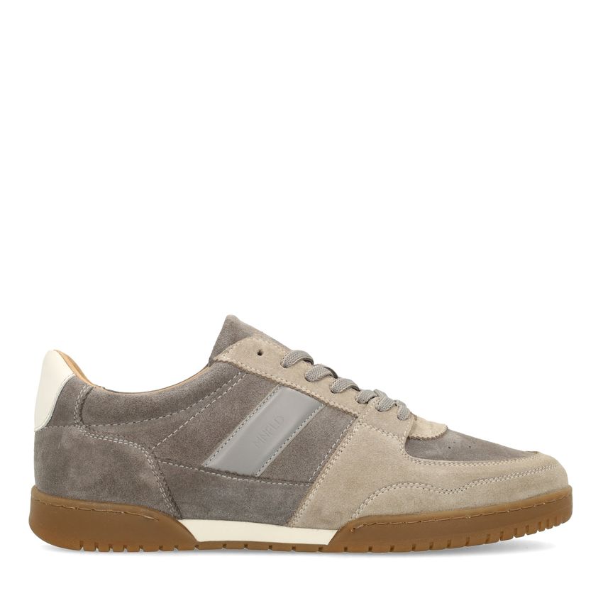 Manfield Grijze suède sneakers