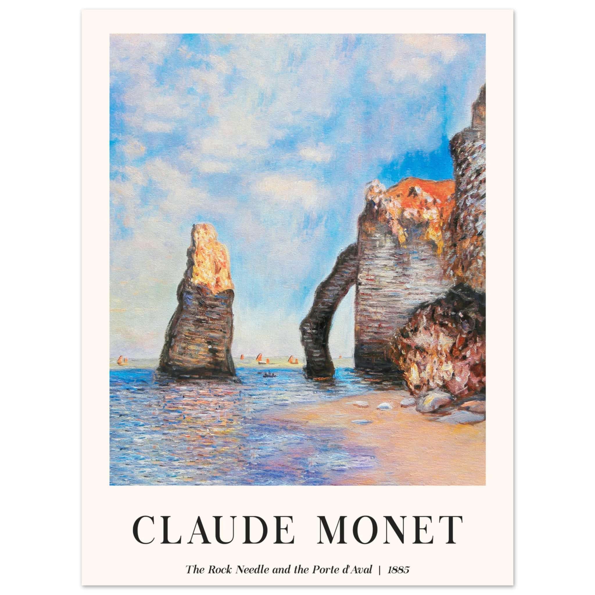 Artfulprints Poster Claude Monet - The rock needle and the porte d'aval  - 30x40 cm - Lichtblauw